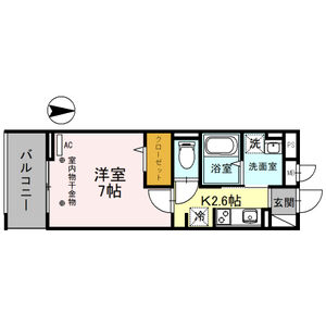 レーヴ・シェソワ205号室 間取