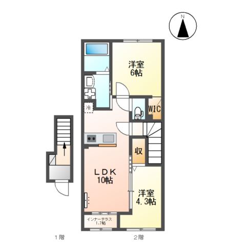 パークサイド青葉203号室 間取