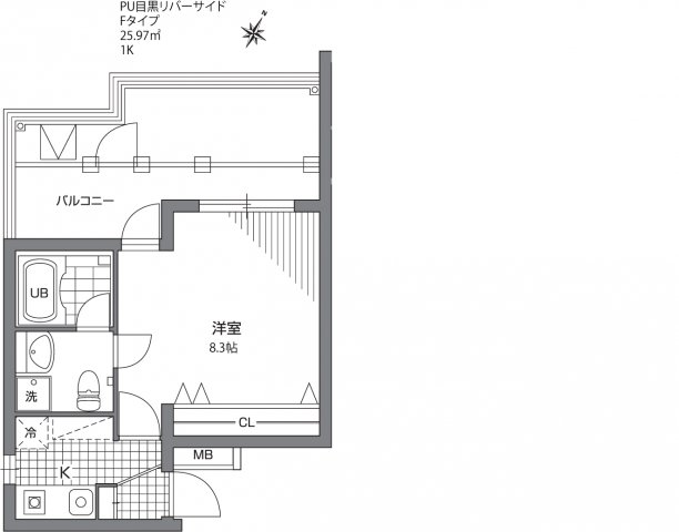 プライムアーバン目黒リバーサイド401号室 ★間取り図★