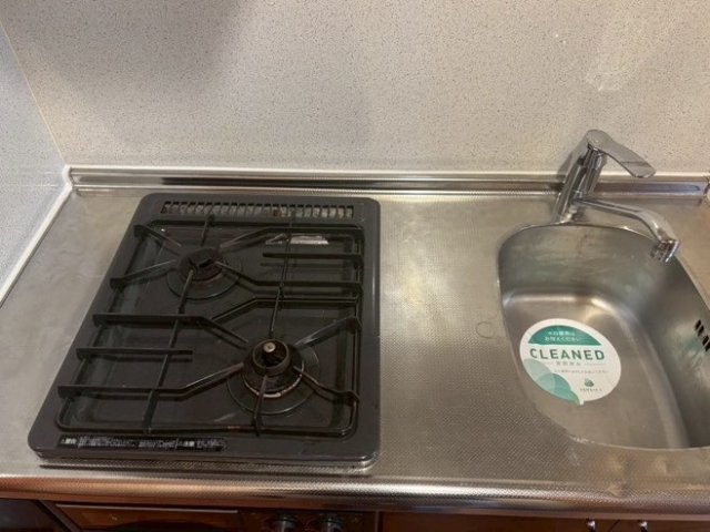 グランド・ガーラ西新宿Ｅａｓｔ システムキッチン（2口ガスコンロ・グリル付）