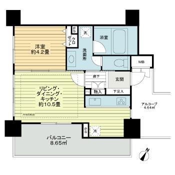 ライオンズステーションプラザ根岸ベイアーク4階 間取