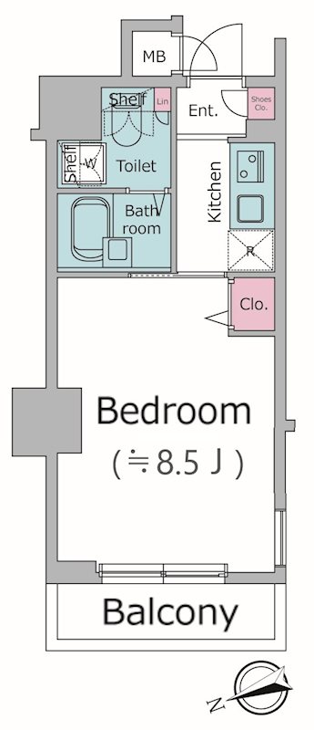 レジディア銀座東5階 間取り