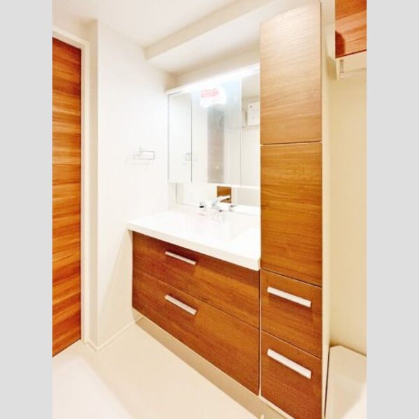 アルビオン　コート101号室 3面鏡のシャンプードレッサー♪上部に収納棚もございます