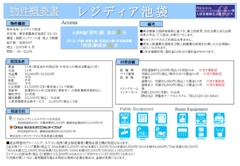レジディア池袋4階 部屋その他