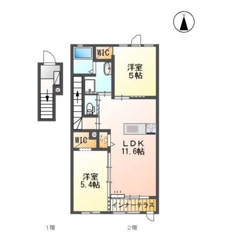 アウローラⅡ202号室 間取