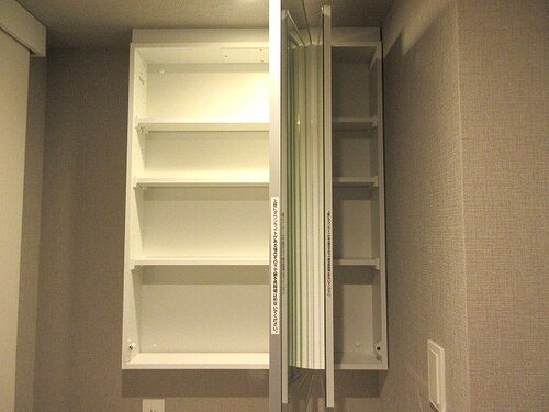 プレセダン板橋本町7階 鏡背面収納※2025.11同タイプ別部屋新築未入居時撮影