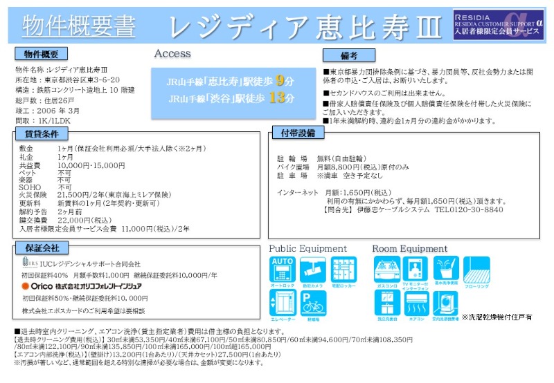 レジディア恵比寿Ⅲ2階 部屋その他