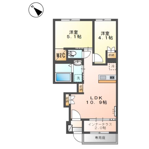 パルテノス102号室 間取