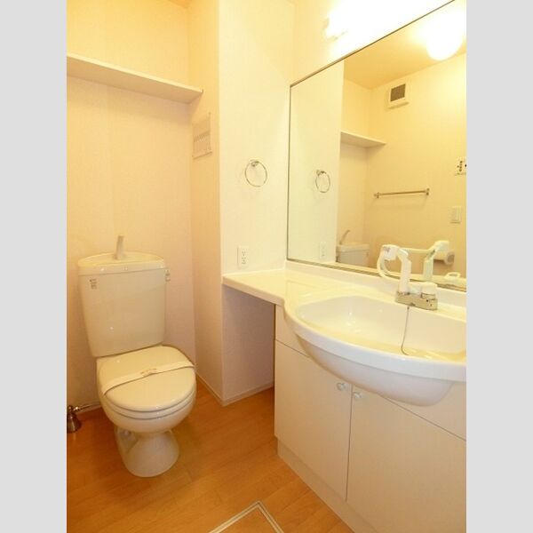 グランモア柳川AB　B202号室 トイレ、洗髪洗面化粧台