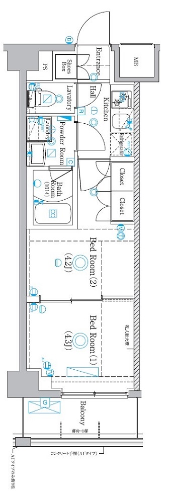 ラフィスタ調布多摩川5階 間取