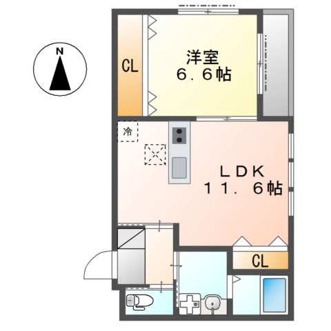 CASA　RIVIERA（カーサ　リヴィエラ）101号室 間取