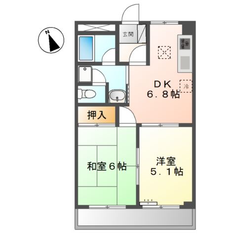 ガーデンスクエア102号室 間取