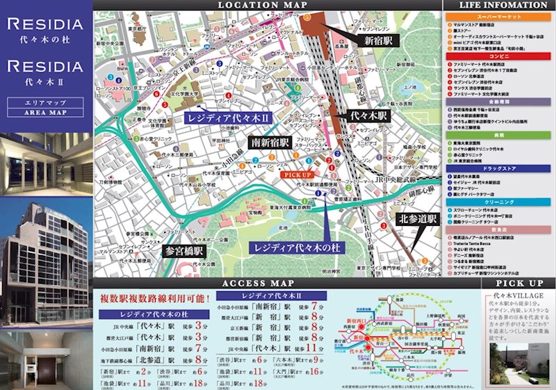 レジディア代々木Ⅱ5階 エリアマップ