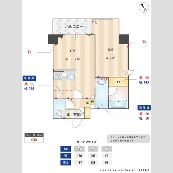 SKグランツ501号室 間取図