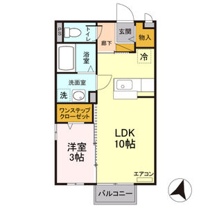 ハイツ ハピネス103号室 間取