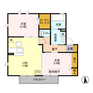 ラフレ仲道　C102号室 間取