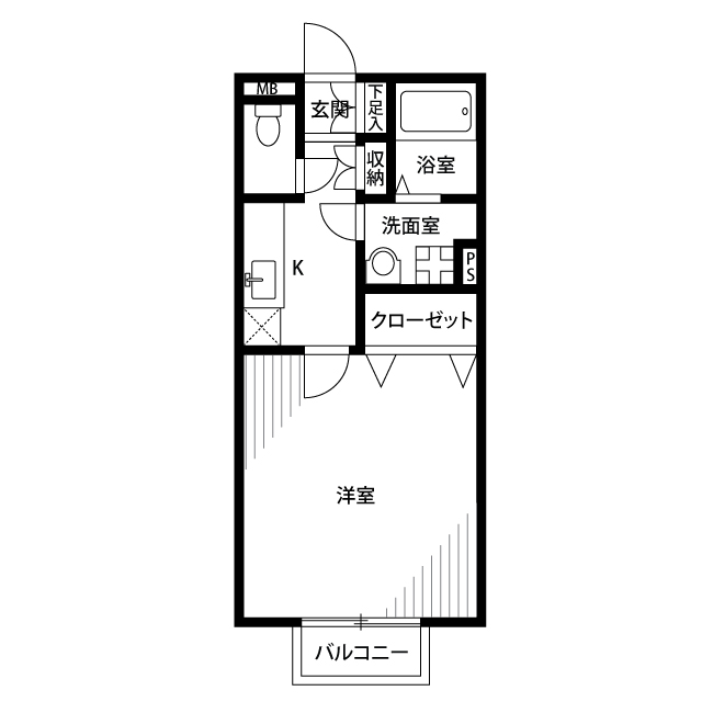 アムール ガーデン201号室 間取