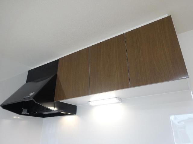 アイリスガーデンⅠ201号室 キッチン換気扇・吊戸棚