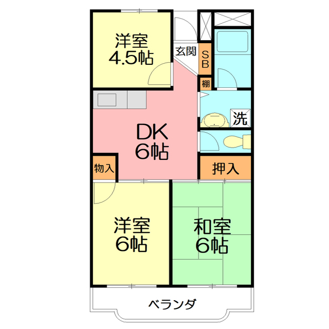 シーサイドテラス302号室 間取