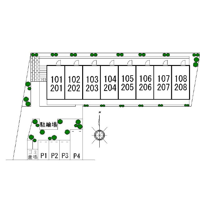 アムール Tea204号室 外観
