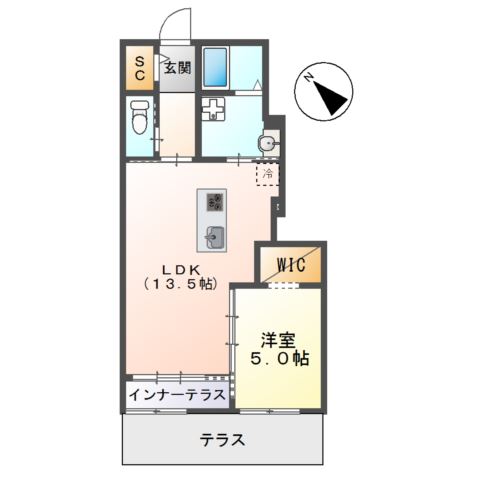 シャルマン102号室 間取