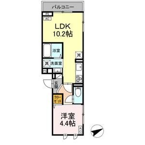 D-comodo関前301号室 間取