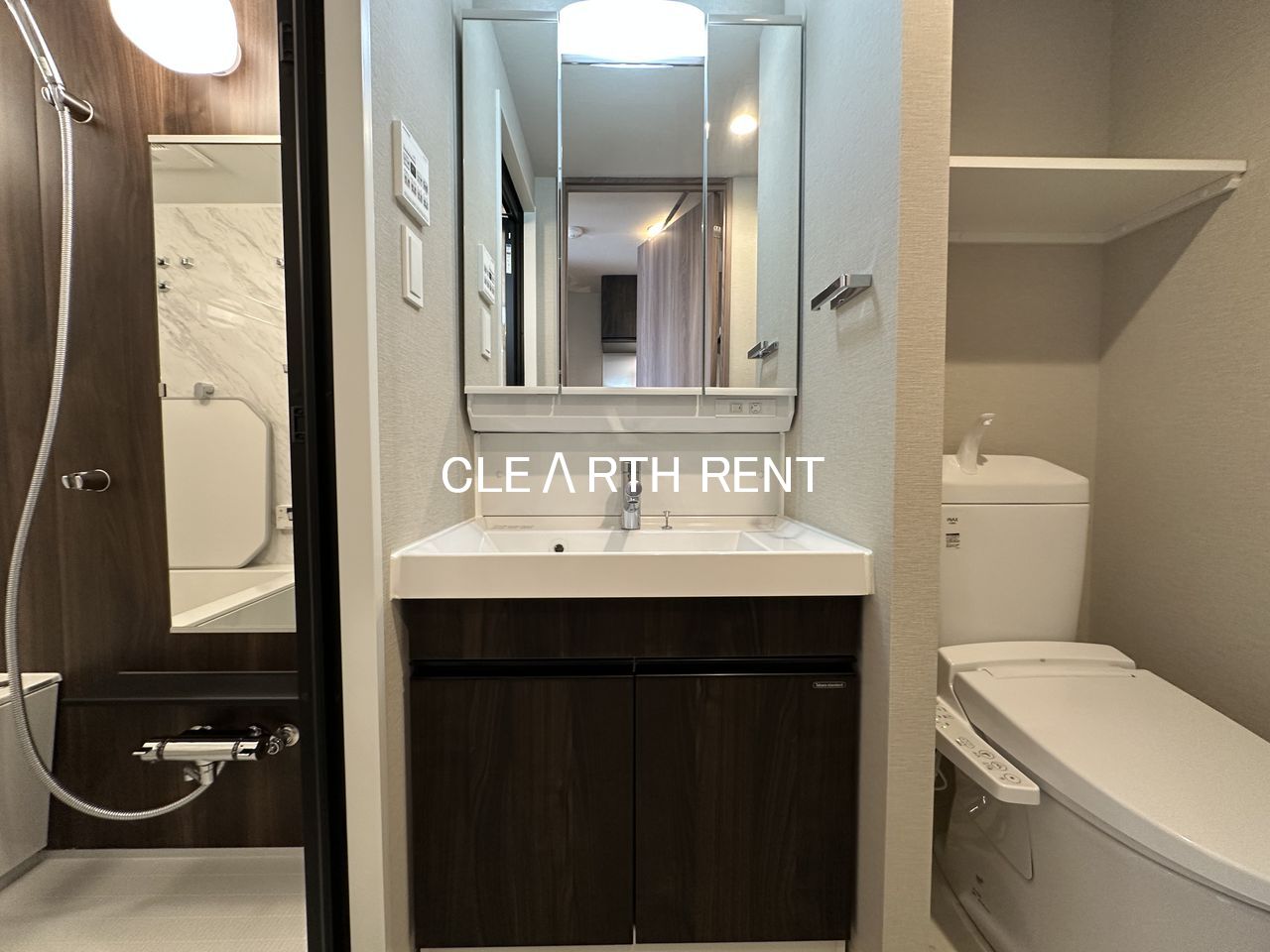 コンシェリア東京 ＜ＨＩＧＡＳＨＩＪＵＪＯ ＲＥＳＩＤＥＮＣＥ8階 人工大理石のカウンター一体型の洗面ボウル