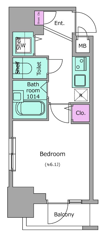 レジディア広尾Ⅱ2階 間取り
