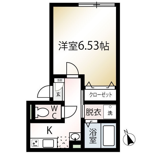 MQuarto一之江201号室 間取