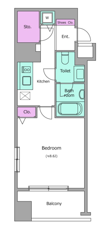 レジディア築地5階 間取り