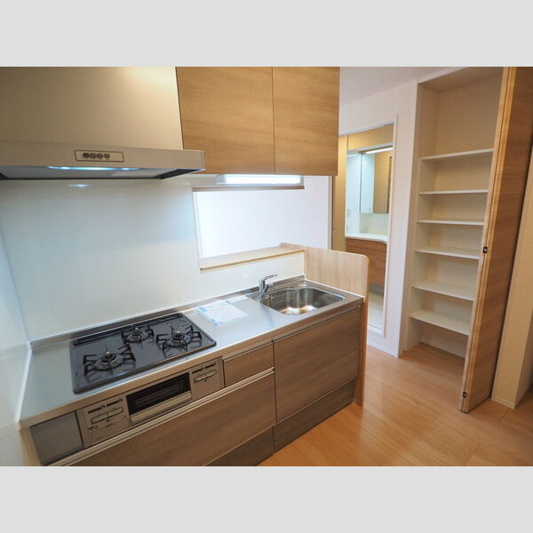 Sky Court201号室 対面キッチン(3口コンロ)パントリー