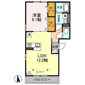 Le blanc Ⅰ301号室 間取