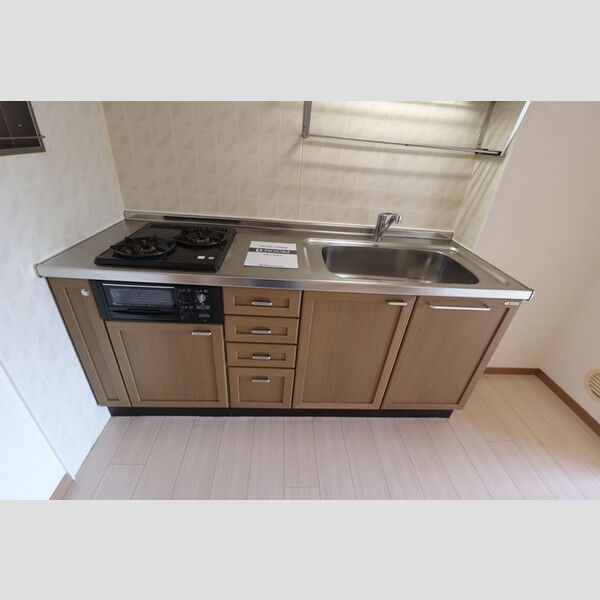 サンライズヒル　ABA201号室 2口ガスコンロ付システムキッチン