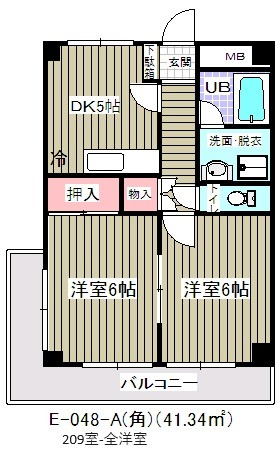 第２レクコーポ舞浜(E-048)2階 間取り図
