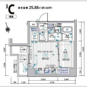 MAXIV CROS高島平MIRAIS604号室 間取