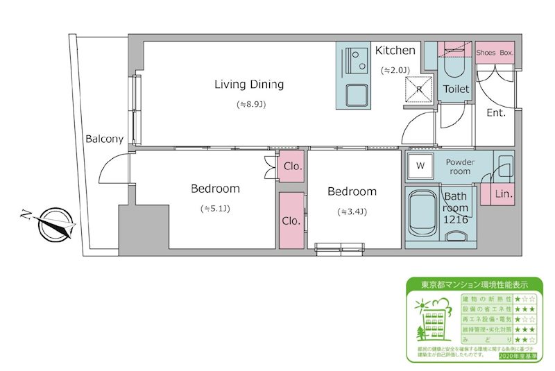 クロスレジデンス日本橋本町15階 間取