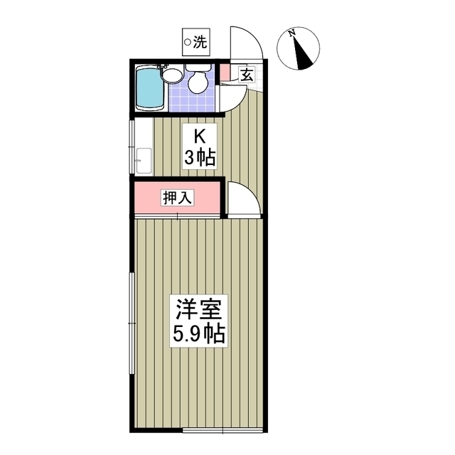 富山ハイツ101号室 間取