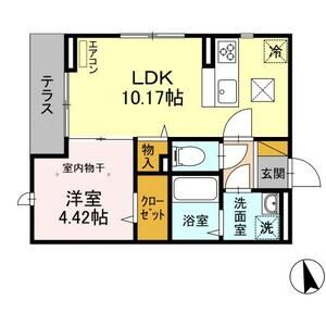 フラーリッシュ101号室 間取