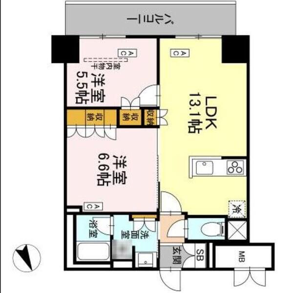 サンジョイアゼロ202号室 間取図