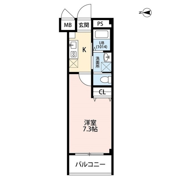 アンプルール フェール ClefⅡ302号室 間取
