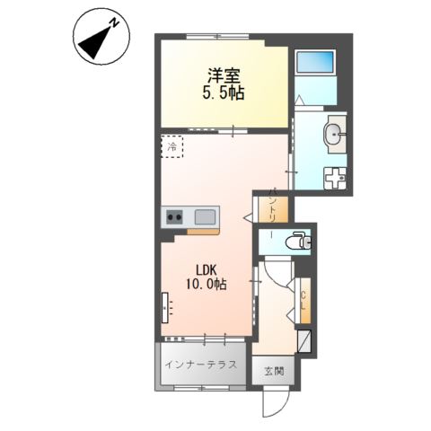 アウル103号室 間取