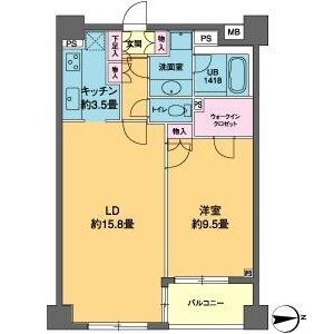 カスタリア高輪0807号室 間取