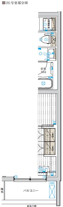 GENOVIA世田谷桜0101号室 101号室 部分図