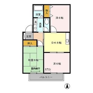 クイーンハイツ　Ⅱ203号室 間取