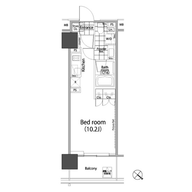 パークハビオ赤坂タワー1603号室 間取