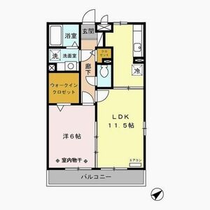 グランフィールド松江Ⅱ201号室 間取