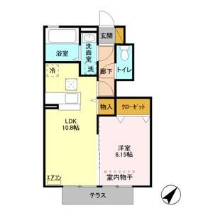 サニーフラット102号室 間取