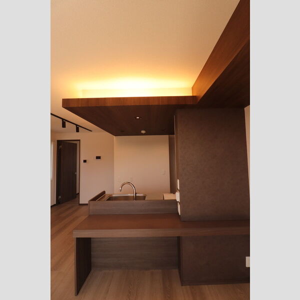 レインボーグローヴ　Ⅱ201号室 キッチン　間接照明