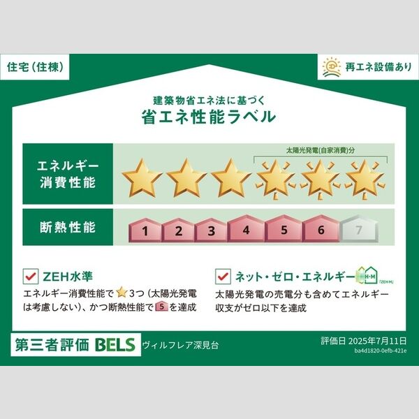 ヴィルフレア深見台105号室 省エネ性能ラベル