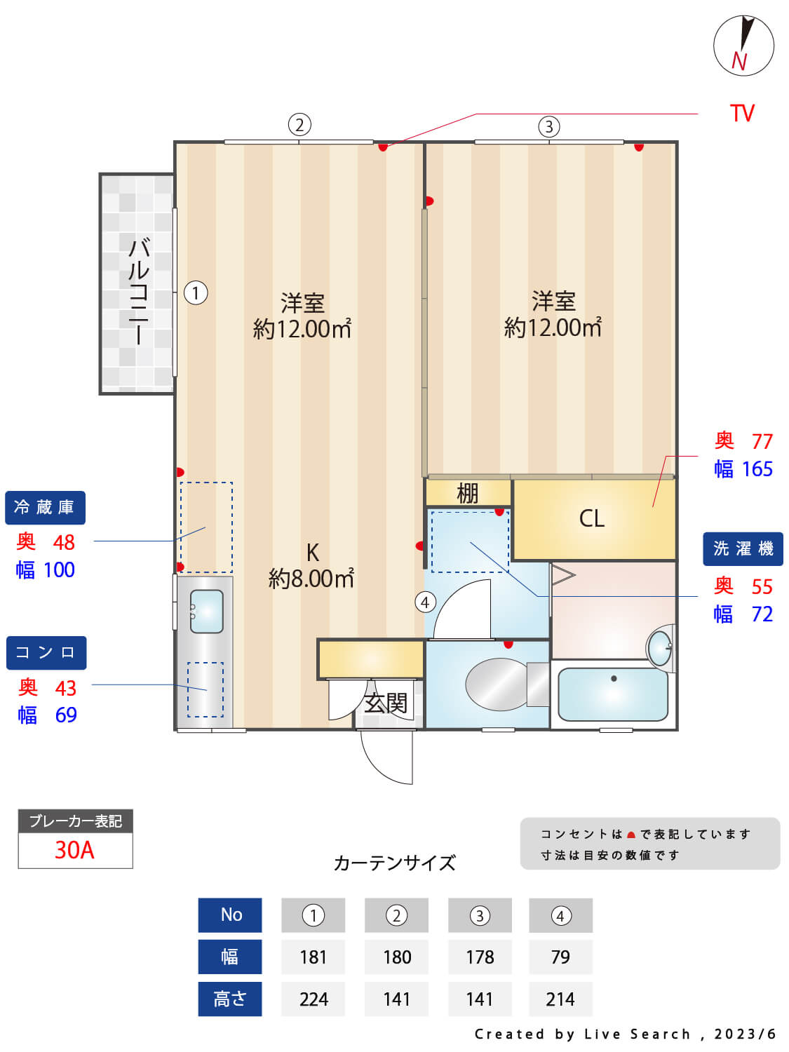高稲荷ハイツ201号室 間取